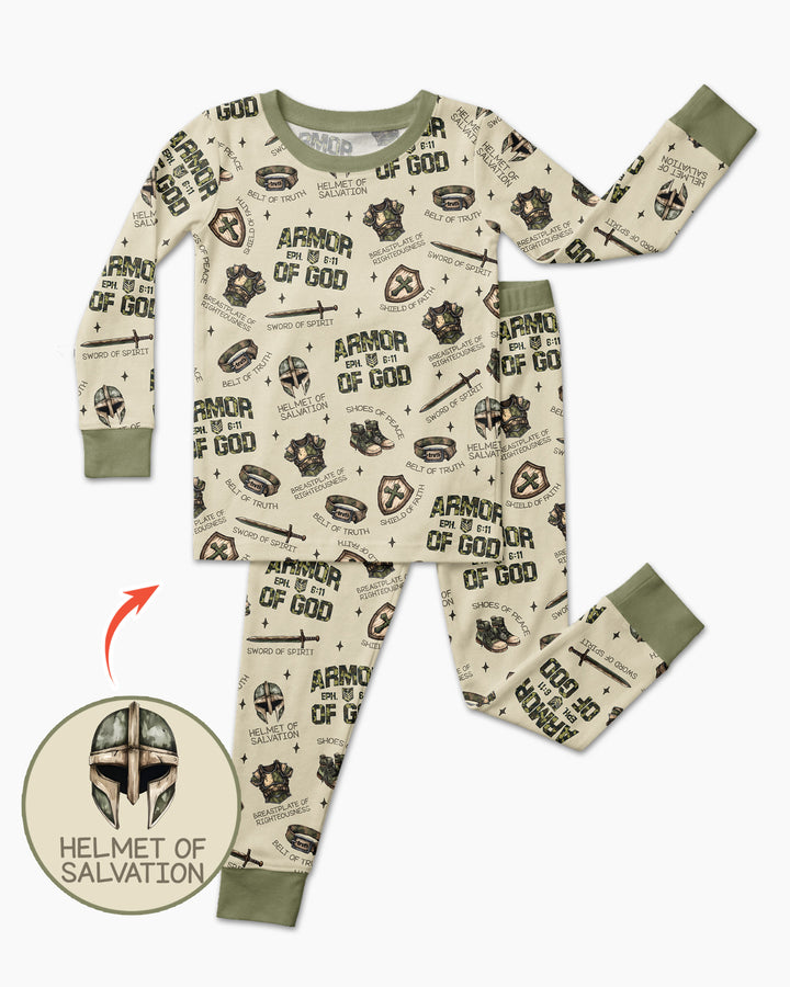 Camo Armor Of God Bamboo Two Piece Long Sleeve Pajama Set