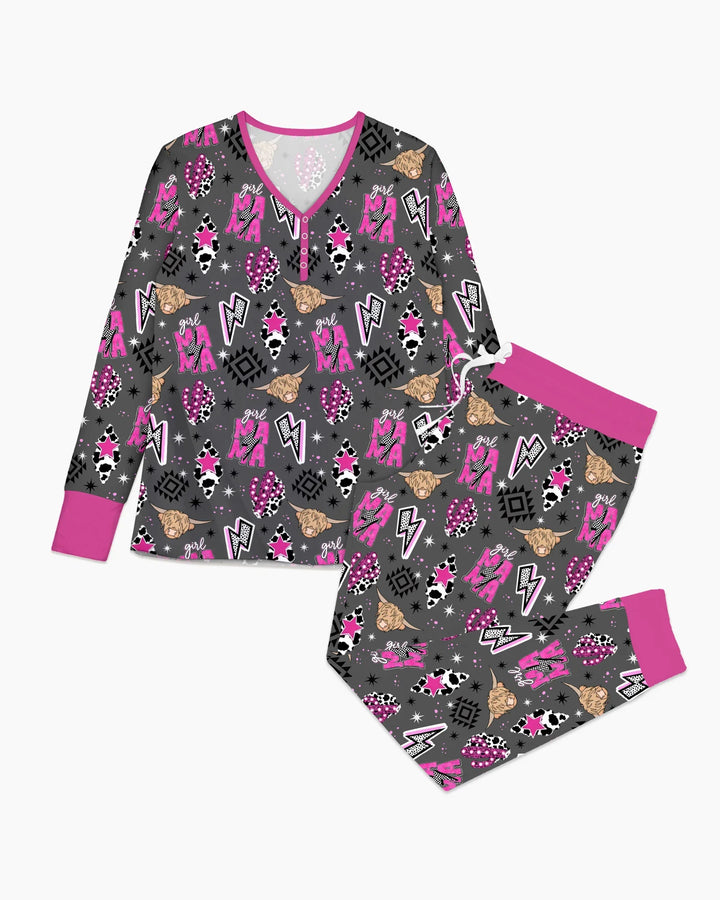 Western Mama & Me Matching  Bamboo Women Pajama Set