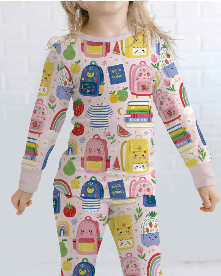 Conjunto de pijama de dos piezas de bambú con mangas largas, plantilla PERSONALIZADA