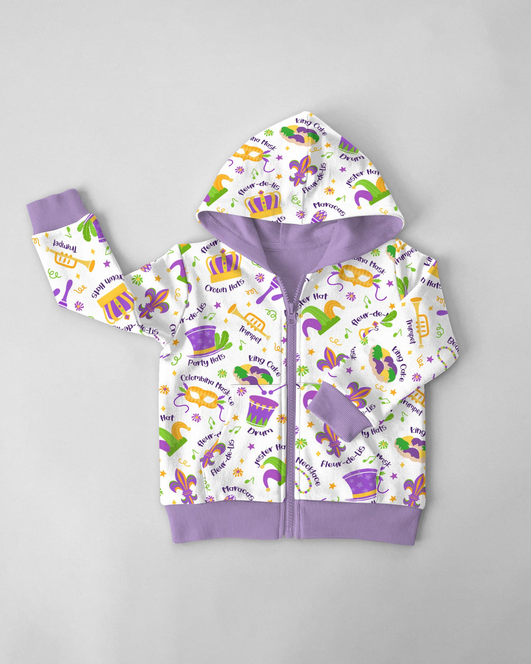 Mardi Gras Family Matching Zip Hoodie