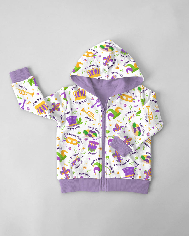 Mardi Gras Family Matching Zip Hoodie