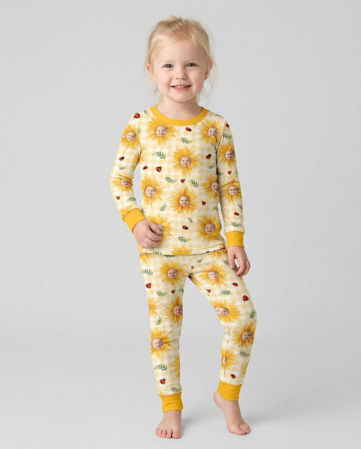 Conjunto de pijama de dos piezas de bambú con mangas largas, plantilla PERSONALIZADA