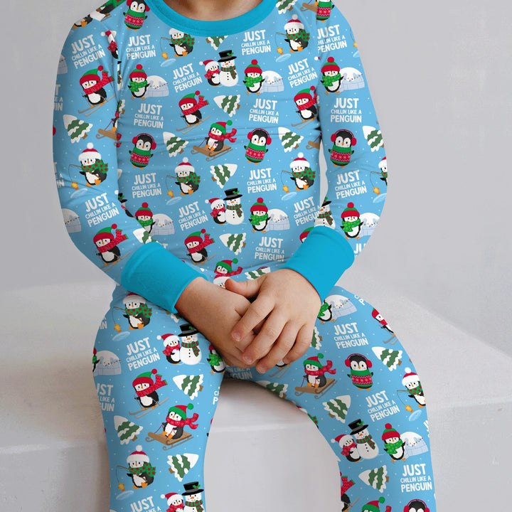 Chillin Like A Penguin Two Piece Long Sleeve Pajama Set