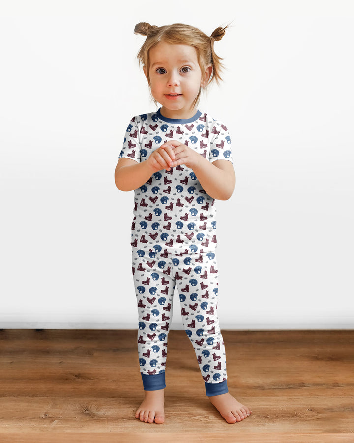 Hockey - Pucks & Gear Bamboo Two Piece Short Sleeve Pajama Set