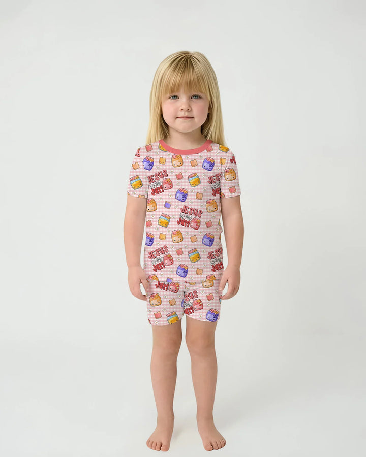 Jesus is My Jam Bamboo Two Piece Short Sleeve Shorts Pajama Set