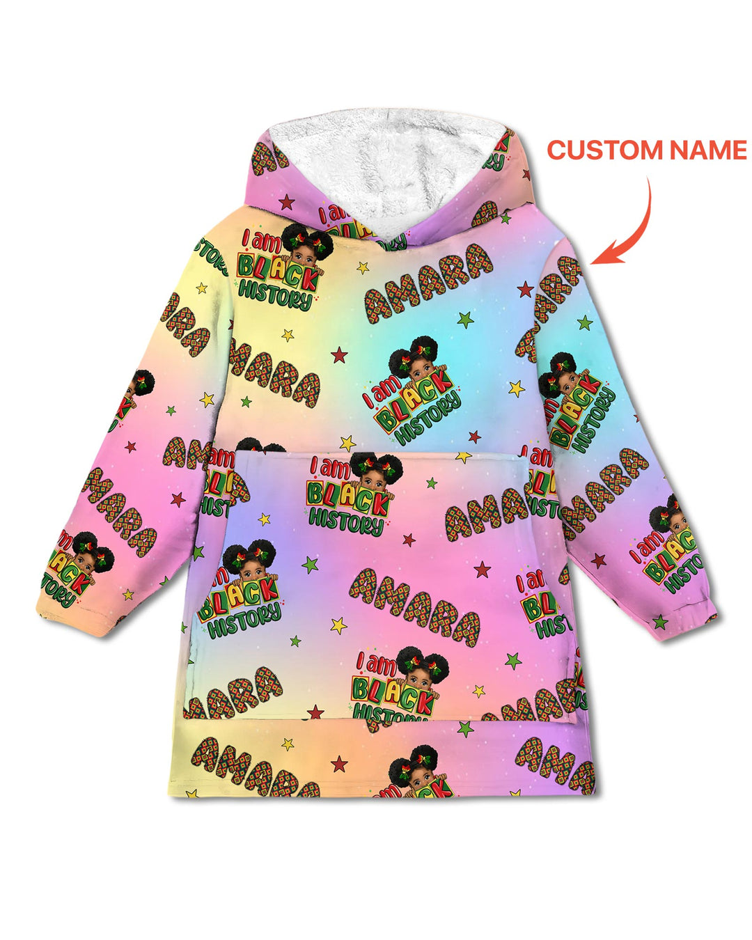 Custom Name I Am Black History Custom Blanket Hoodie