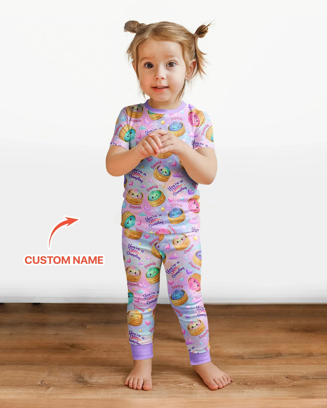 Conjunto de pijama de dos piezas de bambú de manga corta, plantilla personalizada