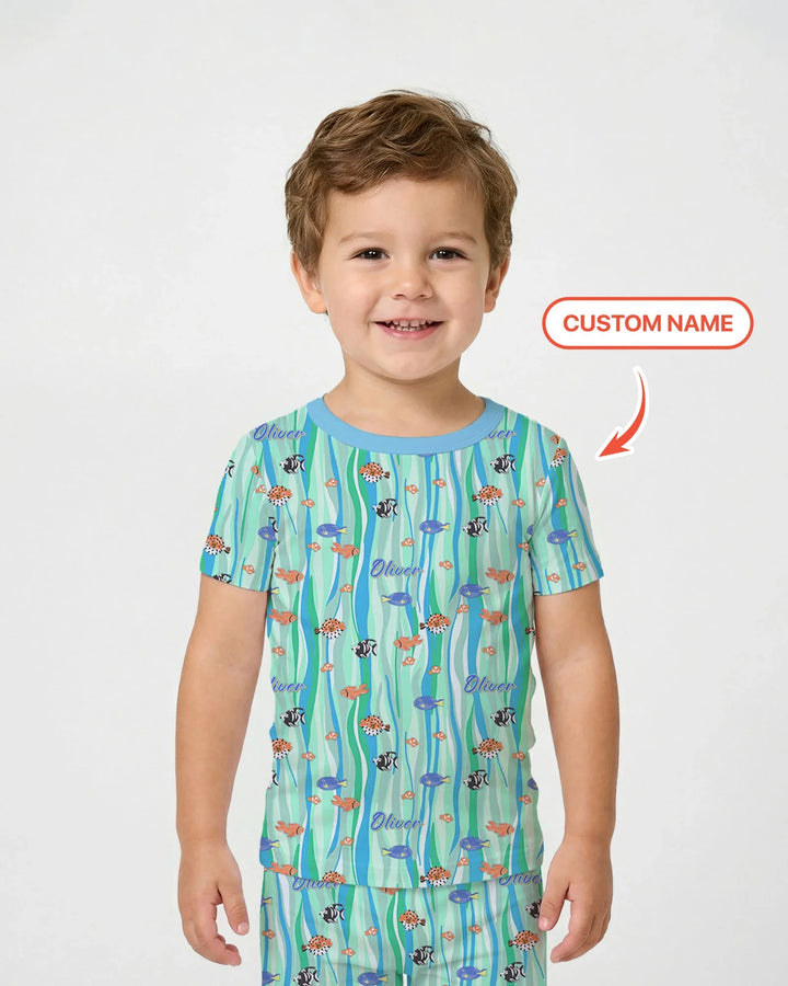 Zweiteiliges, kurzärmliges Pyjama-Set mit Marienkäfern
