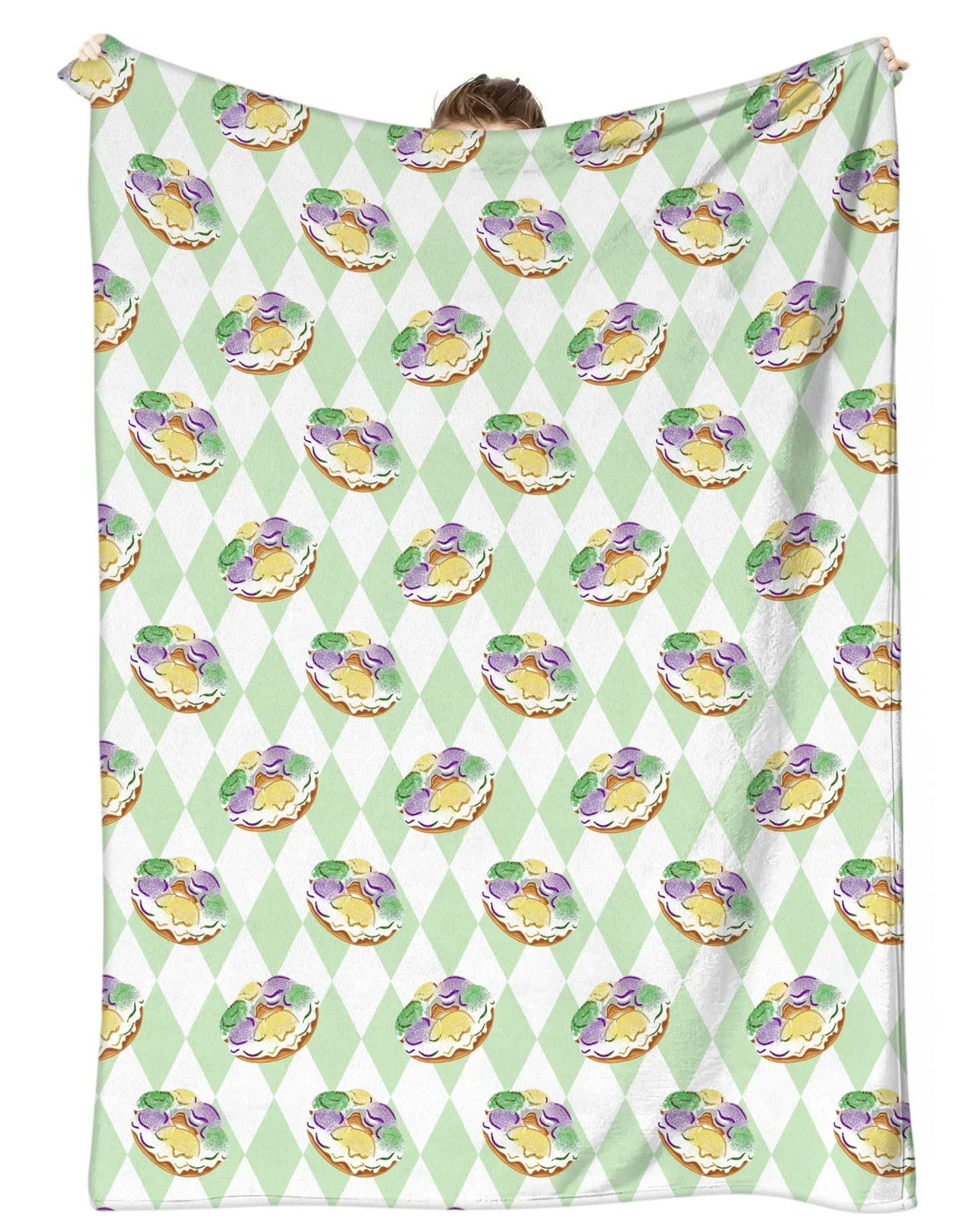 Manta de bambú con diseño de donut de Mardi Gras