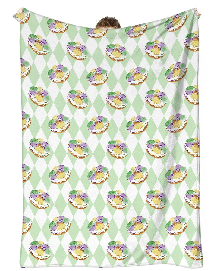 Manta de bambú con diseño de donut de Mardi Gras