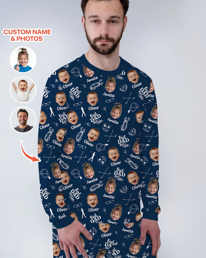 Custom Photo Best Dad By Par Bamboo Men's Pajama Set