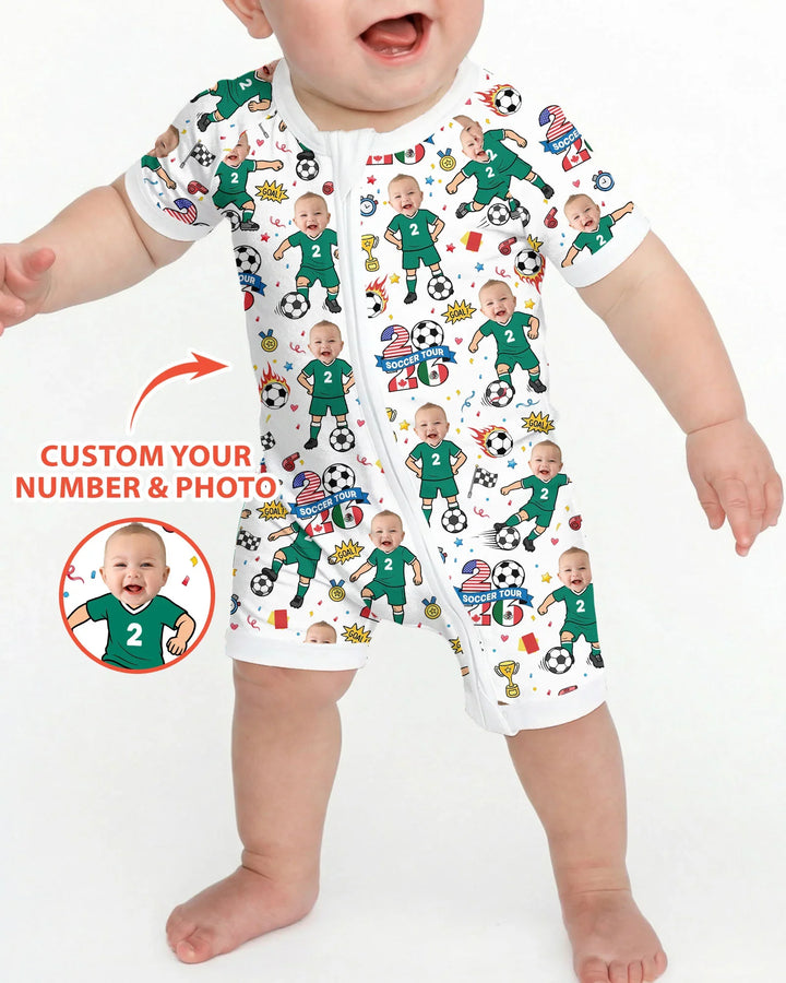 Plantilla PERSONALIZADA de Bambú Pijama Corto con Cremallera