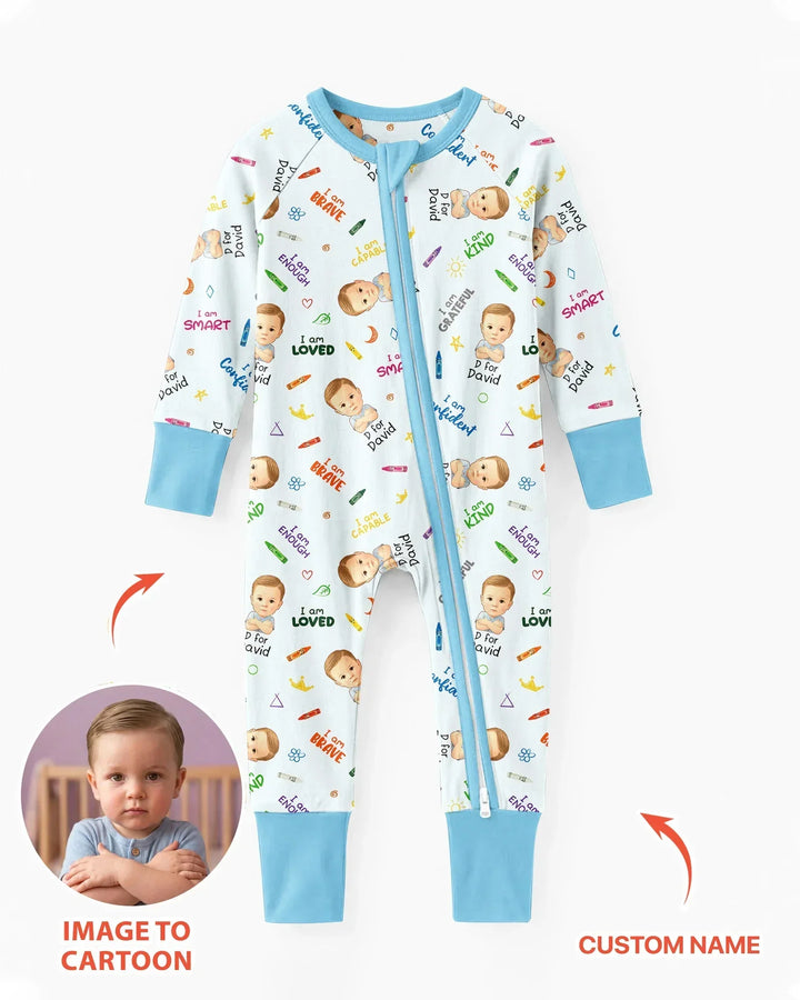 Kids Affirmations Custom  Bamboo Convertible Zippy