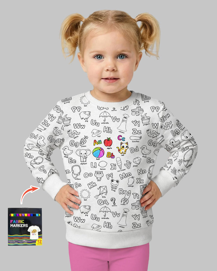 All Colorable Alphabet Crewneck Sweatshirt