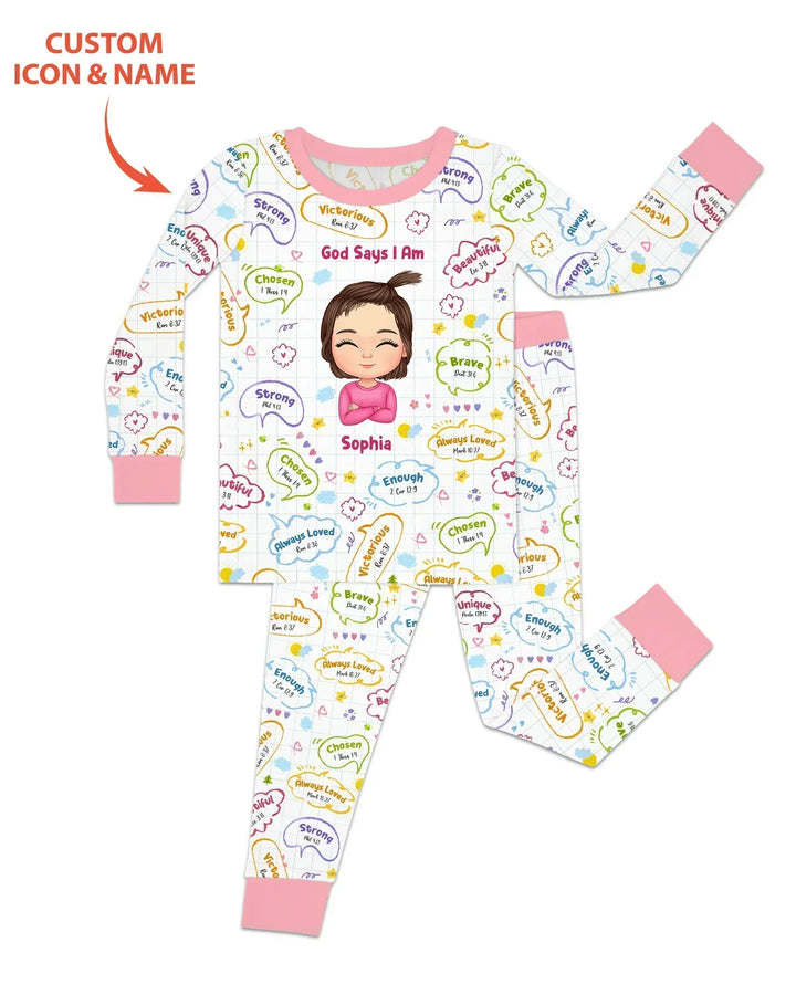 Zweiteiliges Langarm-Pyjama-Set mit Sommerfrüchten