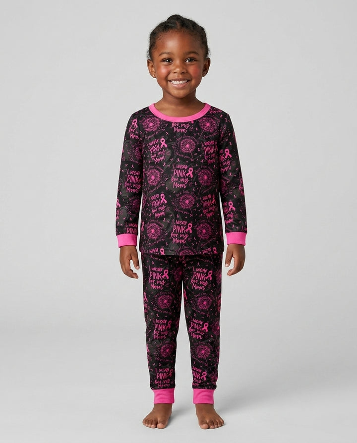 I Wear Pink For My Mom Bamboo Two Piece Long Sleeve Pajama Set