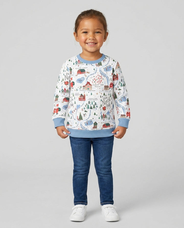 The North Pole Map Bamboo Crewneck Sweatshirt