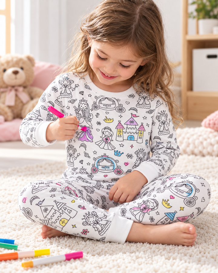 Conjunto de pijama de dos piezas de bambú Sweet Dream para colorear