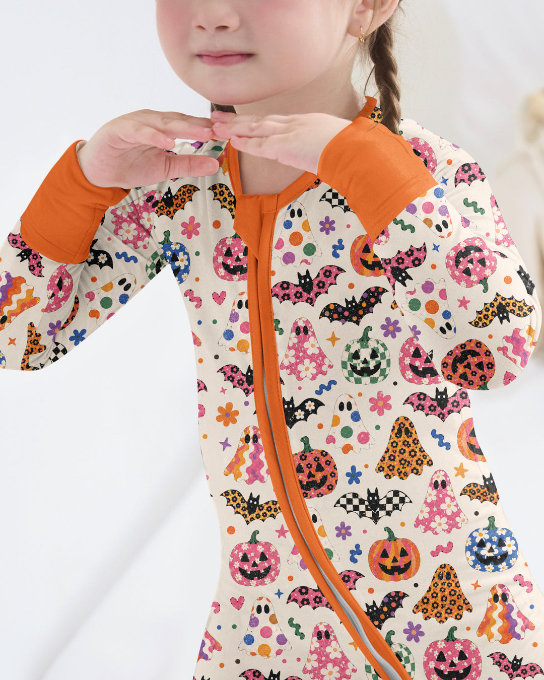 Funky Retro Ghosts Bamboo Convertible Zippy