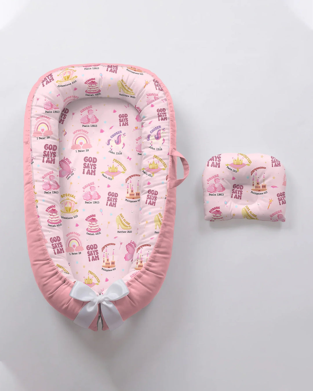 God Says I Am Girl Bamboo Baby Nest Bed