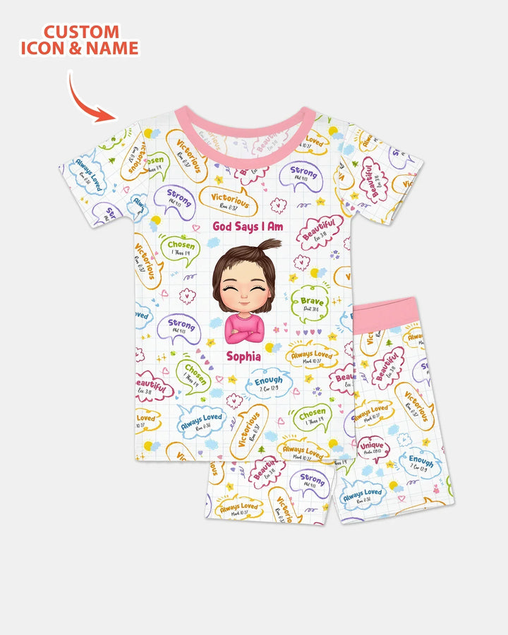 Zweiteiliges Pyjama-Set mit kurzen Ärmeln und Shorts im Sommer-Design