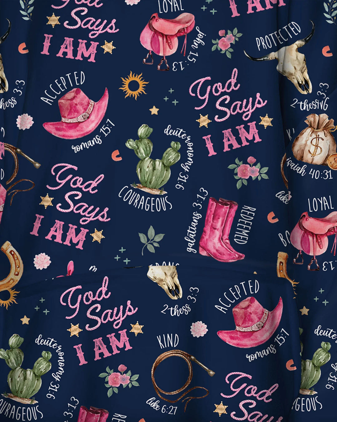 God Says I Am Western Faith Wearable Bamboo Blanket Hoodie