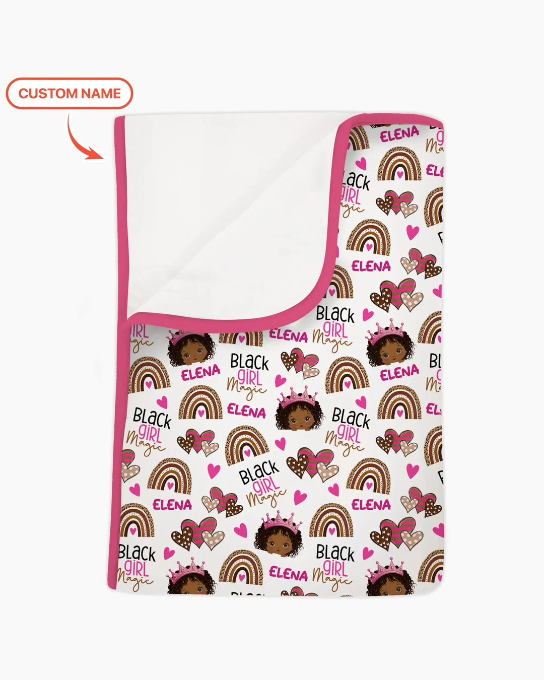 Custom Name Black Girl Magic Bamboo Blanket