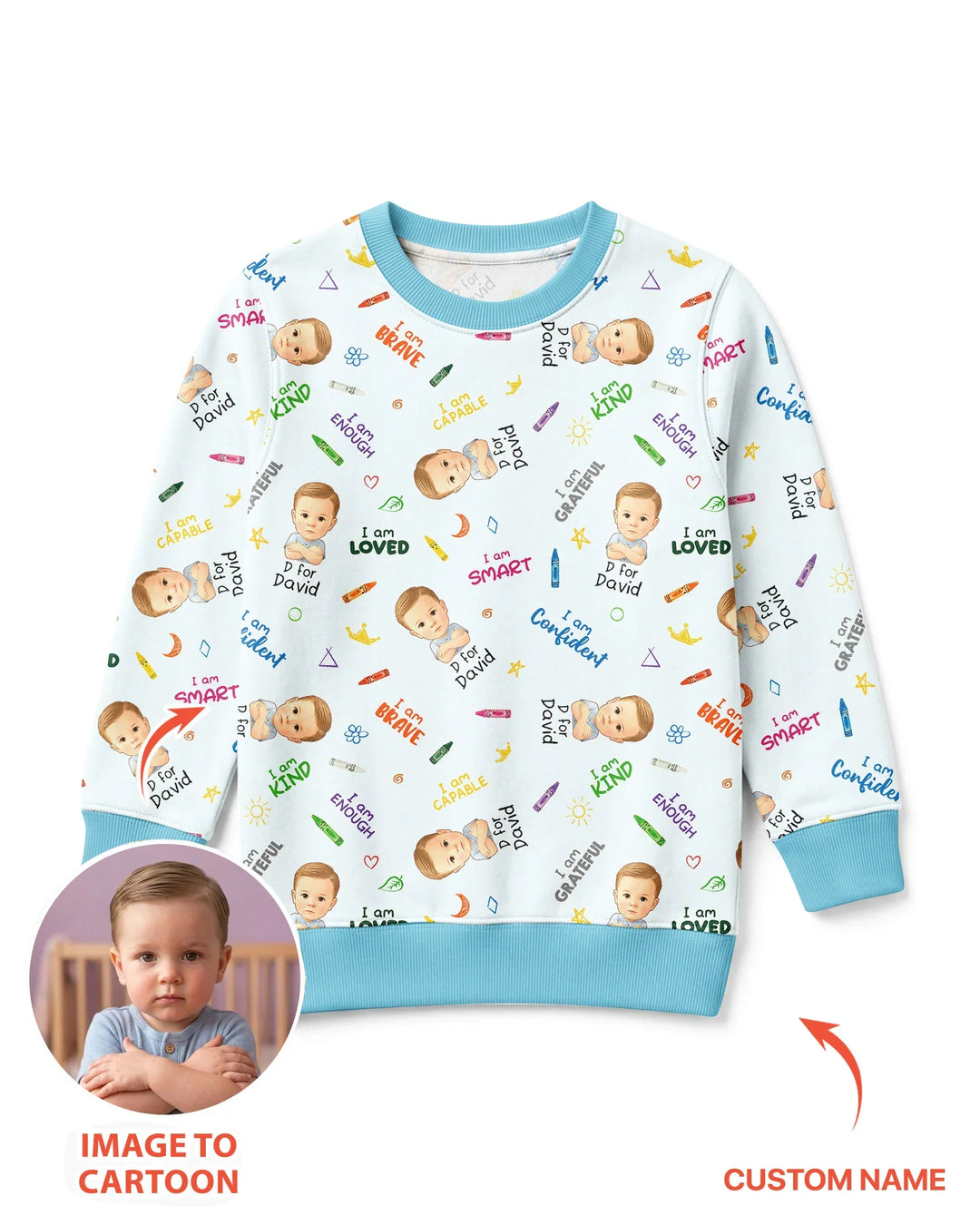Kids Affirmations Custom  Bamboo Crewneck Sweatshirt