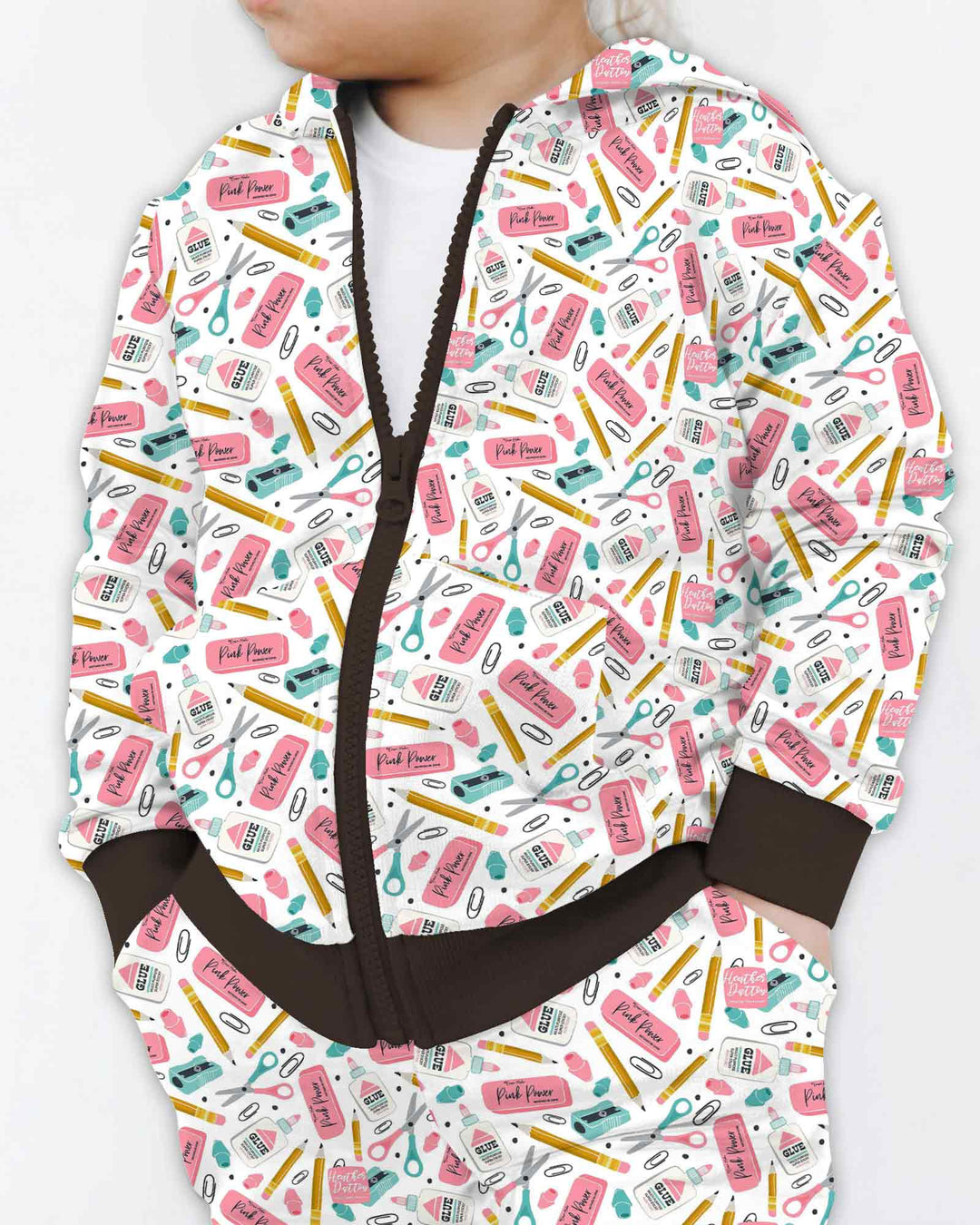 Pink Power School Supplies Bamboo Zip Hoodie