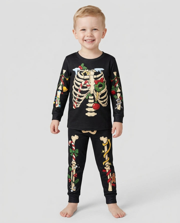 Spooky Merry Christmas Bamboo Two Piece Long Sleeve Pajama Set