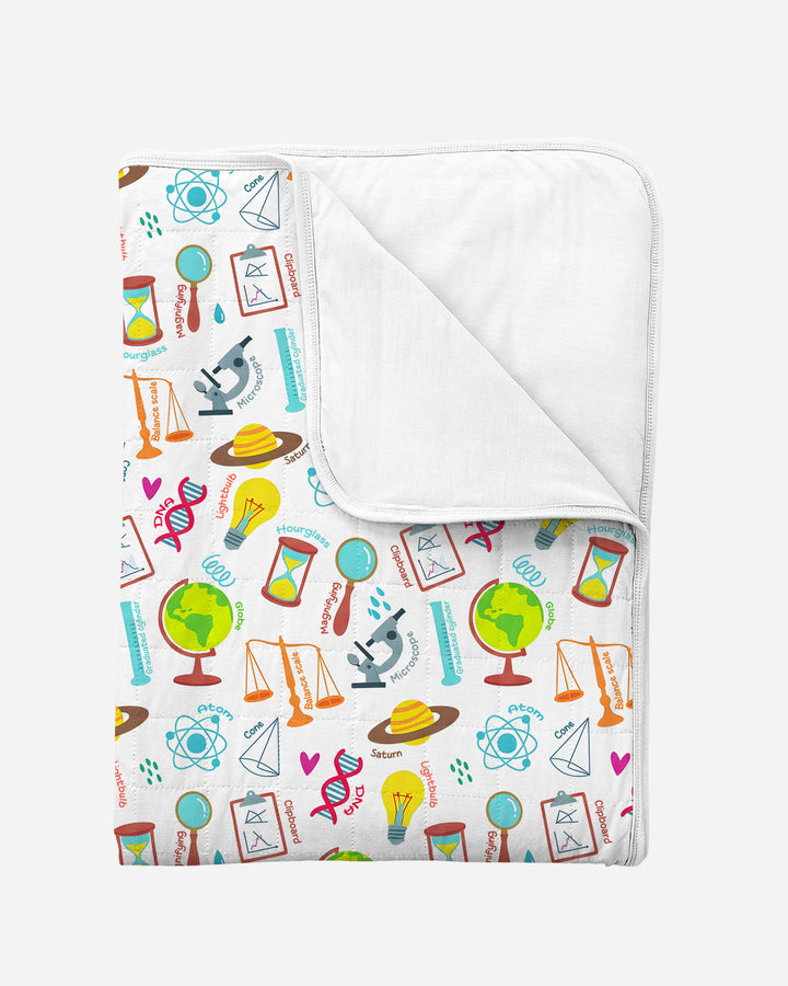 Tiny Scientist Explores The World  Bamboo Quilt Blanket