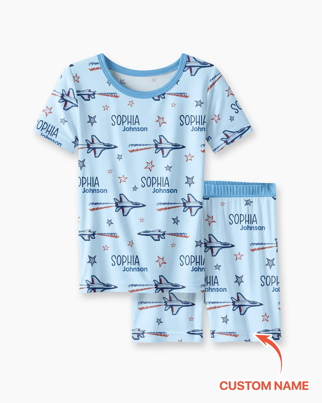 Zweiteiliges Pyjama-Set mit kurzen Ärmeln und Shorts im Sommer-Design