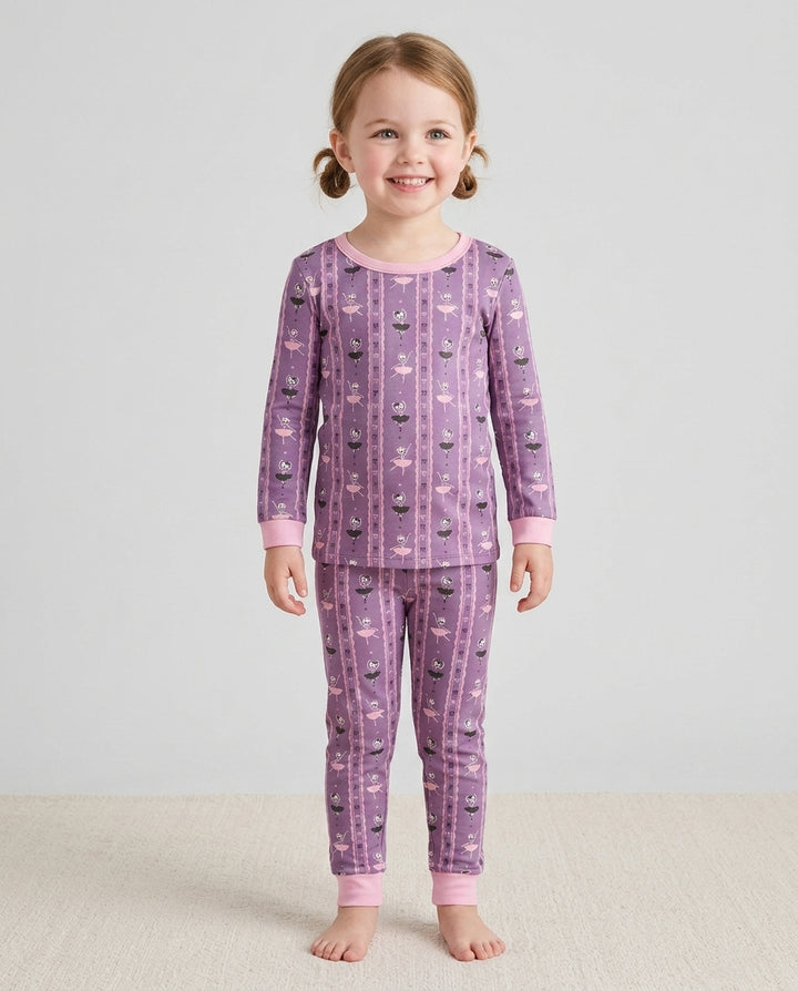 Spooky Ballerina Parade Bamboo Two Piece Long Sleeve Pajama Set