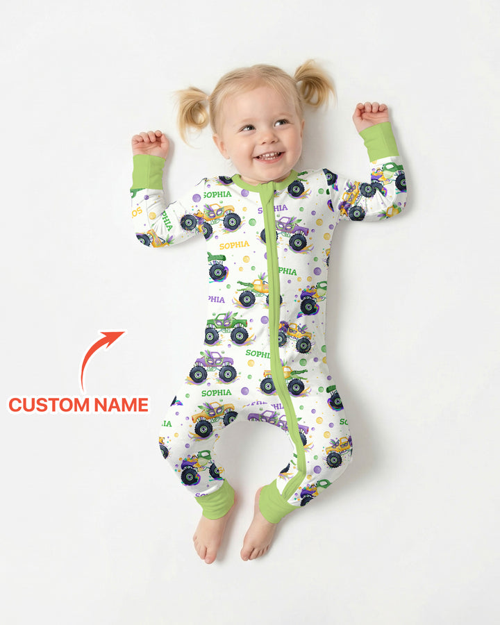 Custom Name Mardi Gras Monster Trucks Convertible Zippy