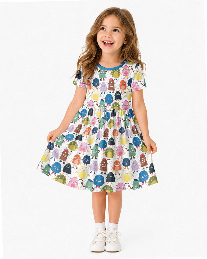 (Not So) Scary Monsters Bamboo Twirl Dress