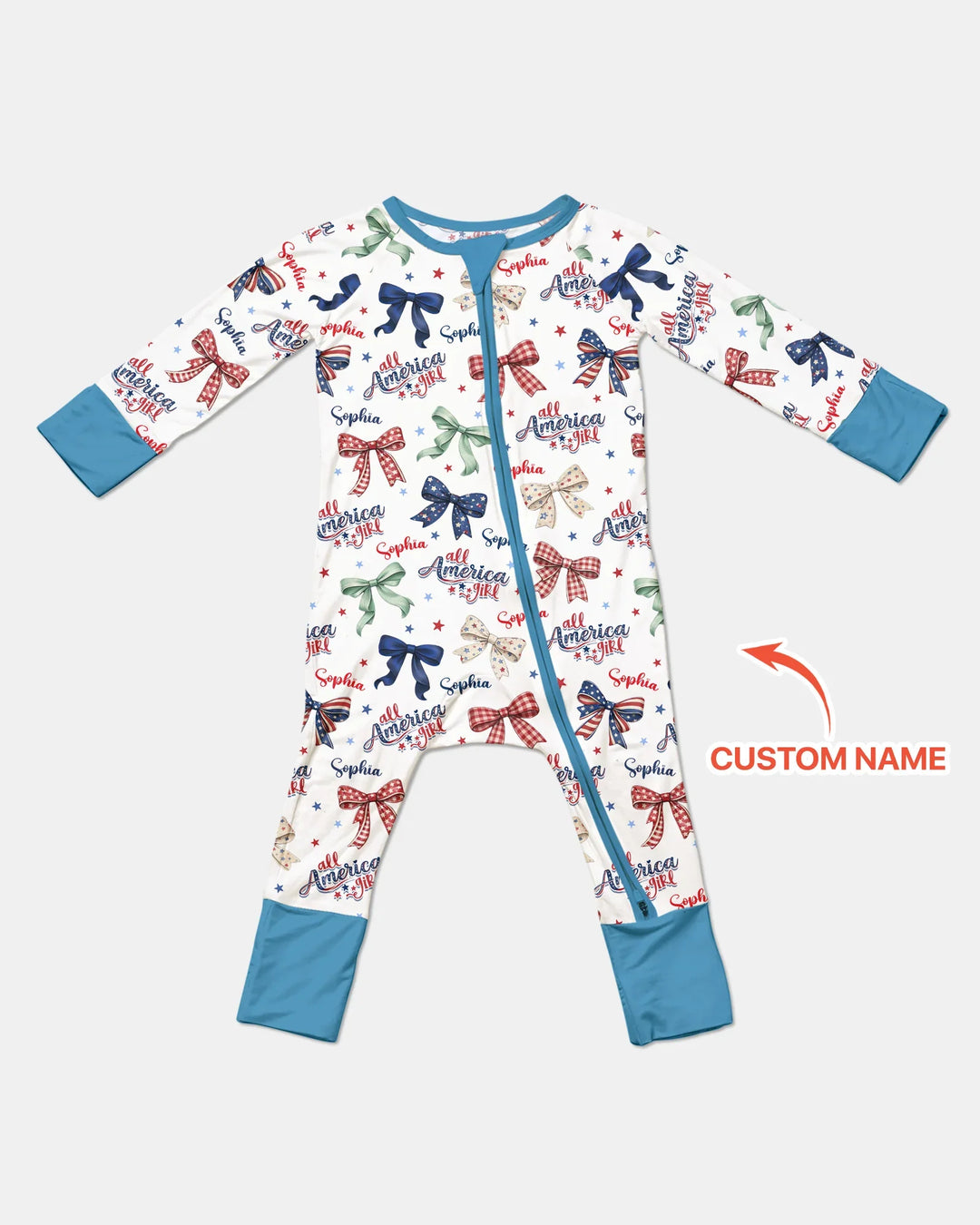 Custom Name All American Girl Bamboo Convertible Zippy