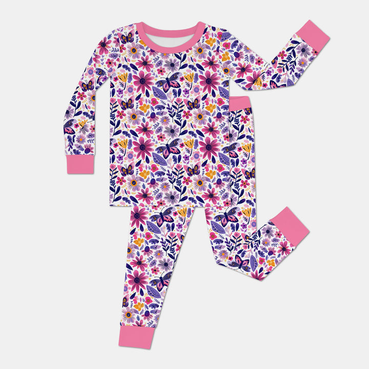 Moody Floral Two Piece Long Sleeve Pajama Set