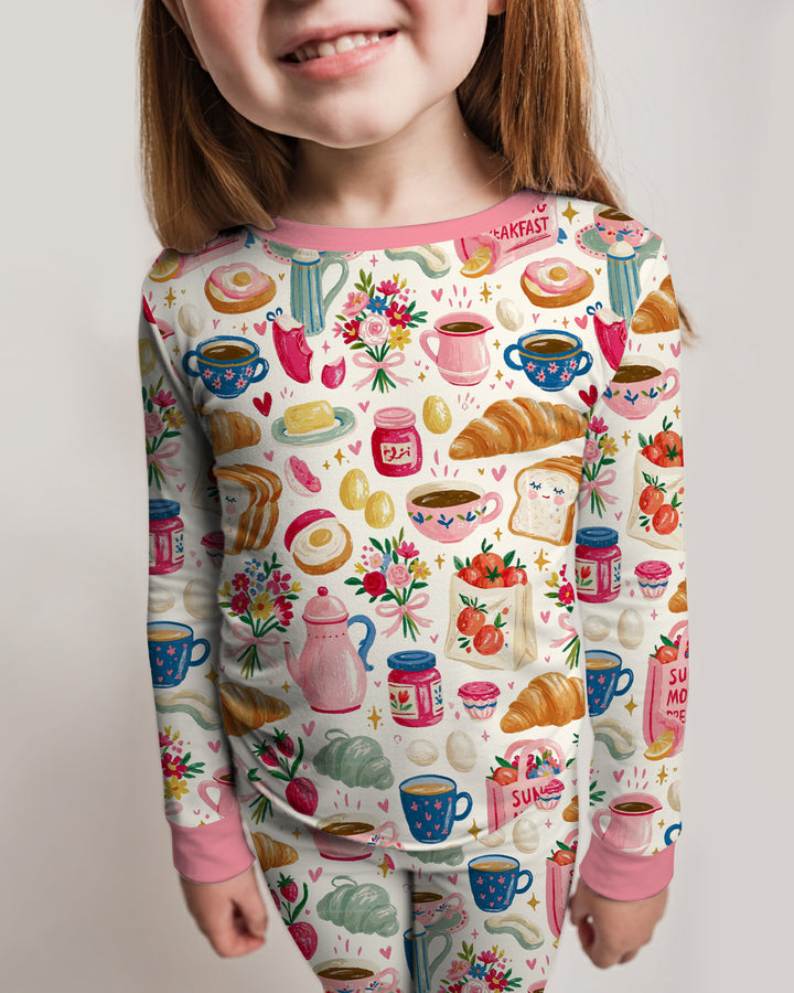 Sunday Morning Breakfast Bamboo Two Piece Long Sleeve Pajama Set