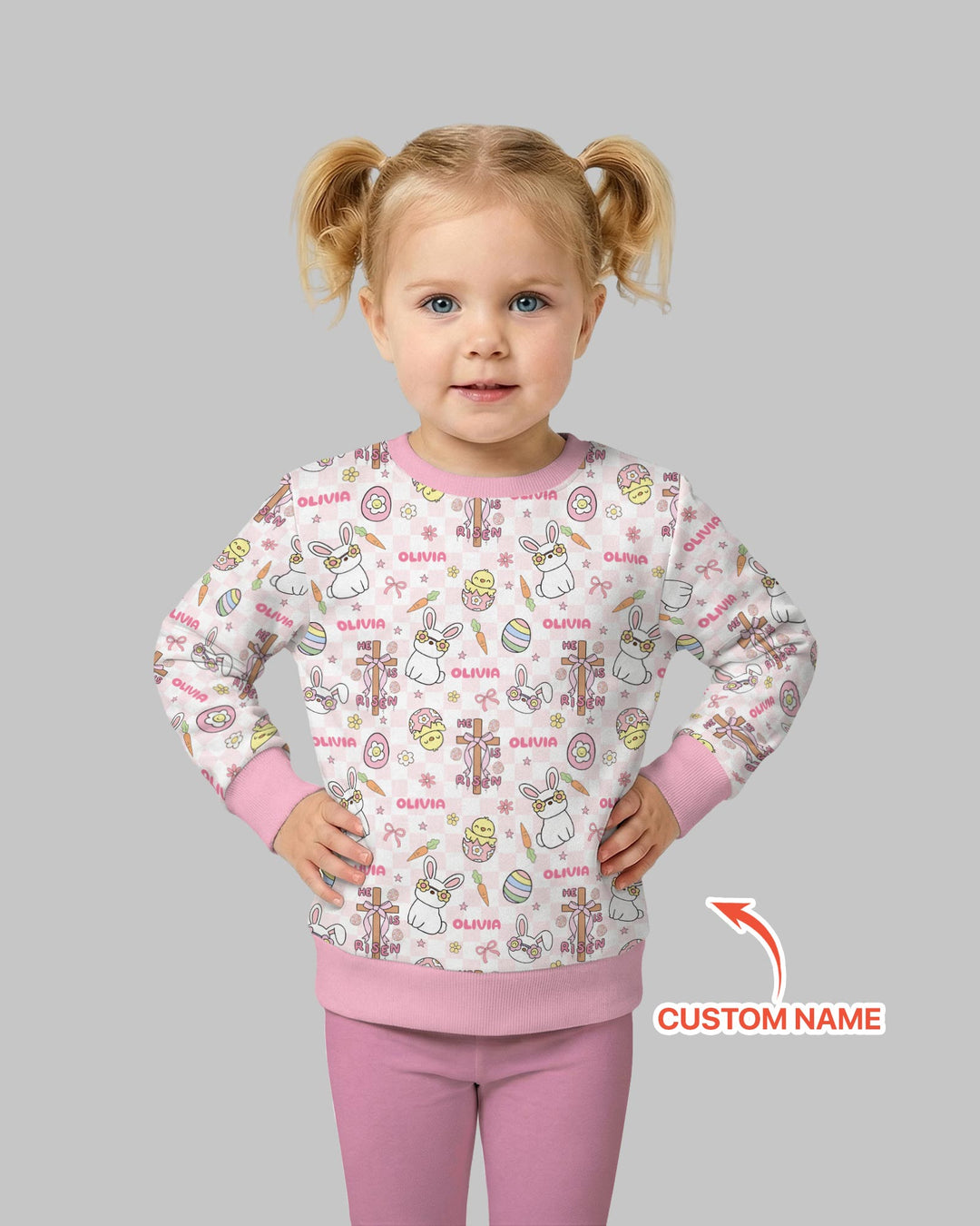 Custom Name Retro Easter Crewneck Sweatshirt