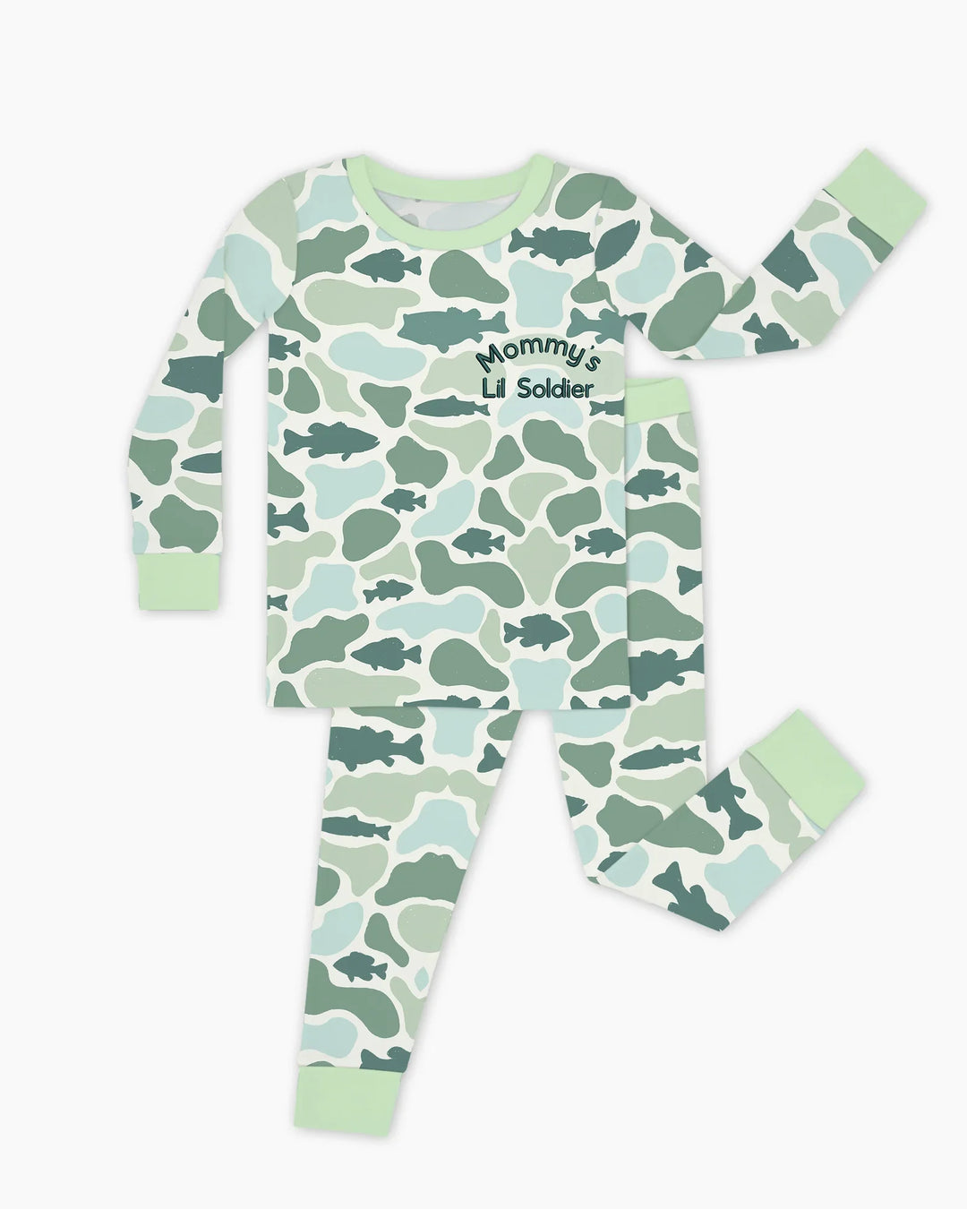 Lil Soldier Embroidered Bamboo Two Piece Long Sleeve Pajama Set