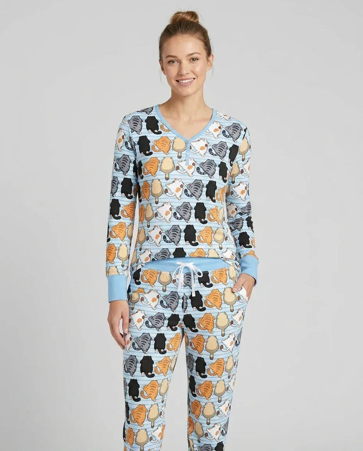 Funny Cat Butts Club Family Matching Bamboo Women Pajama Set