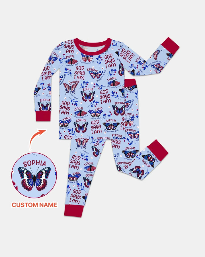 Zweiteiliges Langarm-Pyjama-Set mit Sommerfrüchten