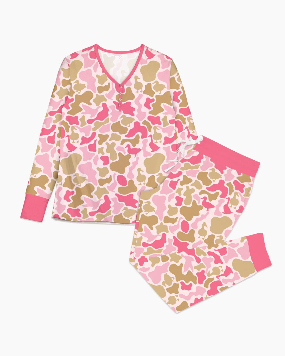 Mallard Duck Hunting Camouflage Bamboo Women Pajama Set