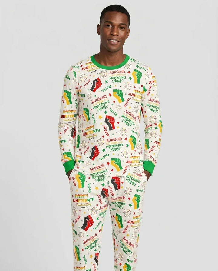 Happy Juneteenth Freedom Day Bamboo Men's Pajama Set