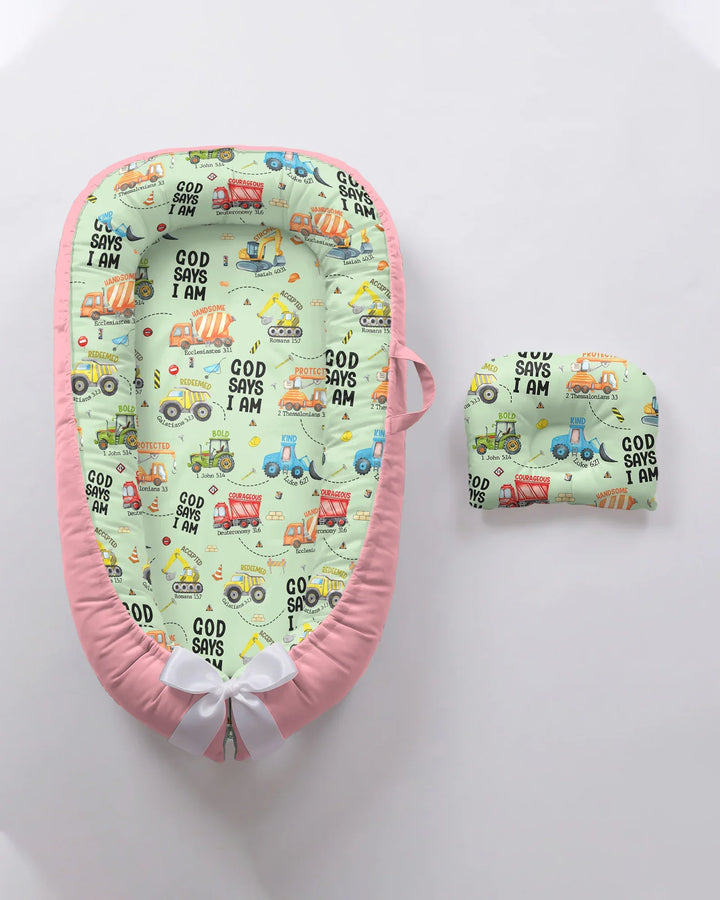 God Says I Am Boy Bamboo Baby Nest Bed