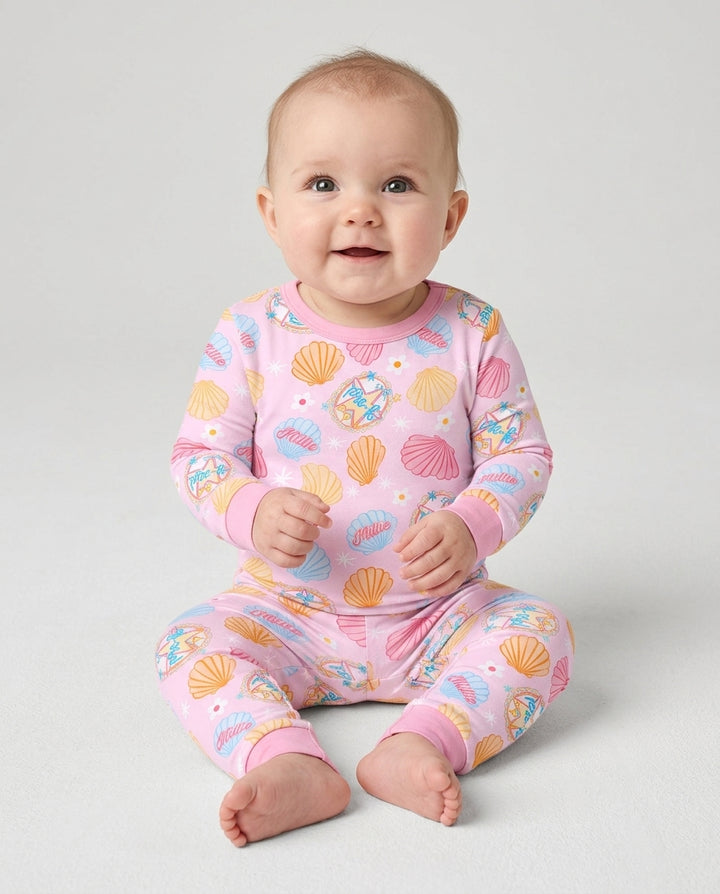 Mermaid Back To School Bamboo Two Piece Long Sleeve Pajama Set