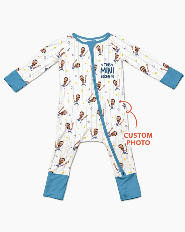 Embroidered Custom Dad And Mini Face  Bamboo Convertible Zippy