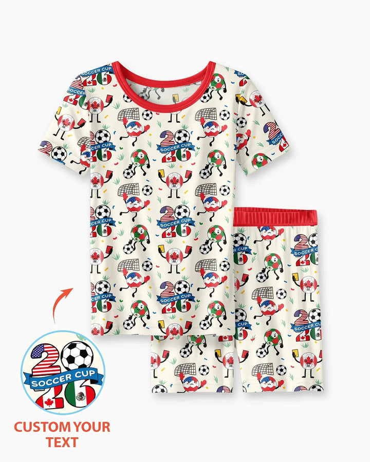Soccer Squad 2026 Bamboo Two Piece Short Sleeve Shorts Pajama Set