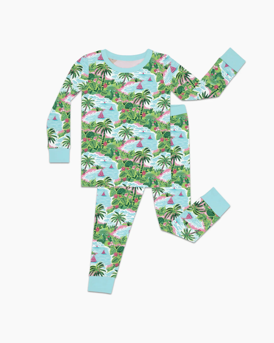 Preppy Coast Beach Club Bamboo Two Piece Long Sleeve Pajama Set