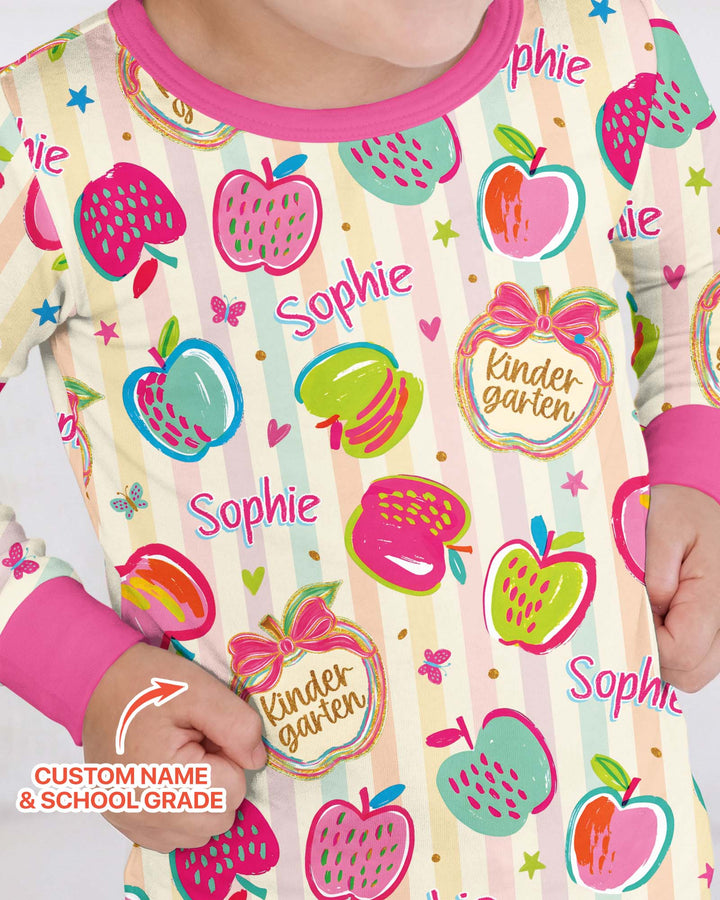 Conjunto de pijama de dos piezas de bambú con mangas largas, plantilla PERSONALIZADA